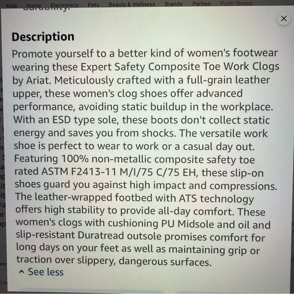 Ariat woman’s expert women’s safety clog Sd composite toe shoes black size 8 - Picture 13 of 14